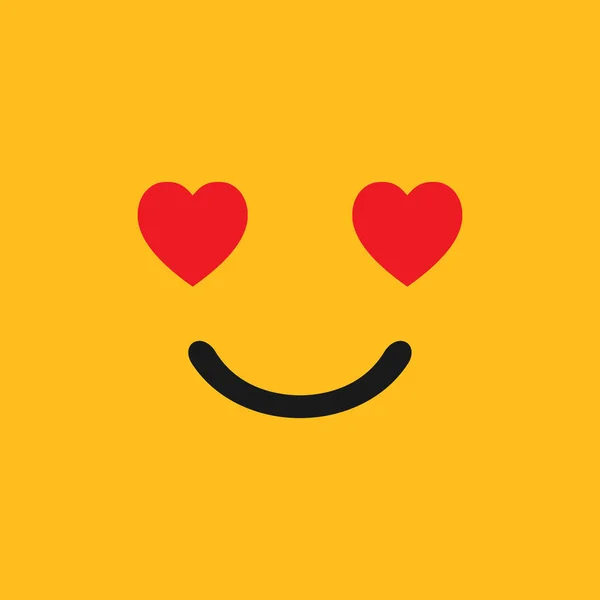Emoji kär i en gul bakgrund. Vektor Eps 10 — Stock vektor
