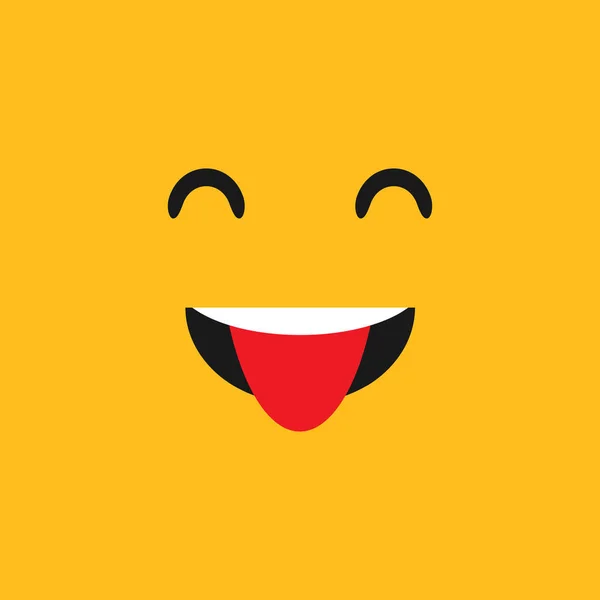 Emoji mostra la lingua su uno sfondo giallo. Vettore EPS 10 — Vettoriale Stock