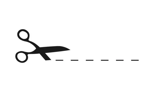 Nożyczki z wyciętymi liniami izolowane na białym tle. Ilustracja wektora EPS 10 — Wektor stockowy