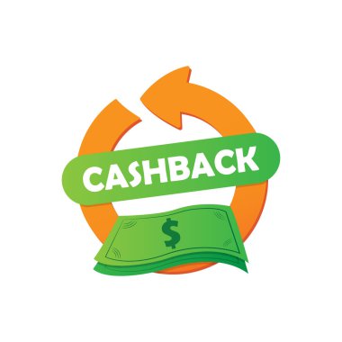 Satın almak için nakit para. Satın almak için paranın bir kısmının iadesi. Vektör illüstrasyonu Eps 10