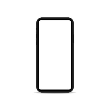 Yeni siyah, modern akıllı telefon modelleme vektör illüstrasyonu Eps 10