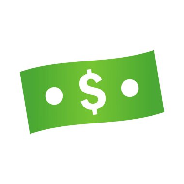 Şeffaf arkaplanda basit bir şekilde banknot simgesi. Vektör çizimi. Eps 10