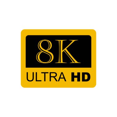 8k Ultra Hd logosu, 8k Yüksek Tanımlı Vektör illüstrasyonu Eps10