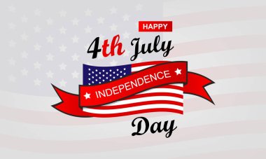 Amerika Birleşik Devletleri 4 Temmuz Bağımsızlık Günü logosu. Vektör illüstrasyonu Eps 10