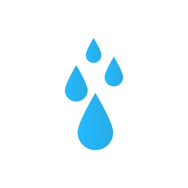 Su damlaları sembolü. Yağmur damlaları beyaz arkaplanda izole edilmiş. Vektör Eps 10