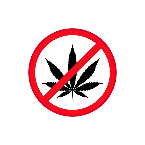 No Marijuana, no drugs. Cannabis leaf prohibition sign, vector illustration EPS 10 — Stock Vector