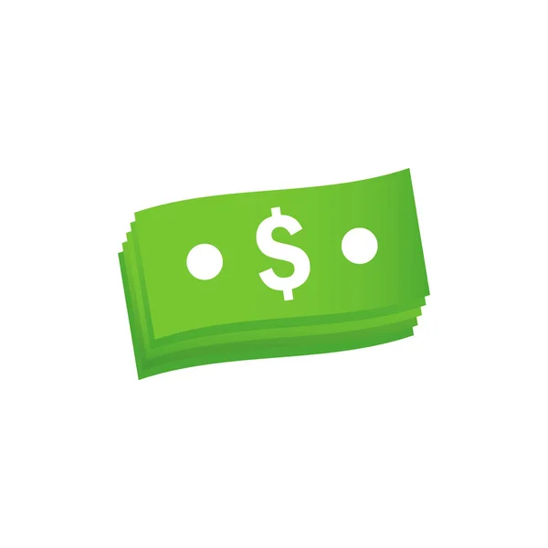 A stack of dollar bills in a simple style on a transparent background. Vector illustration. EPS 10 — Stock Vector