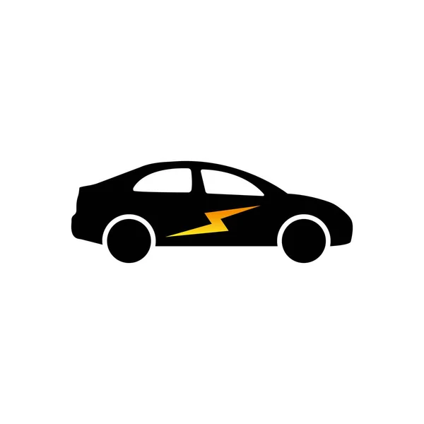 Ícone de carro elétrico isolado no fundo branco. Ilustração vetorial. EPS 10 — Vetor de Stock