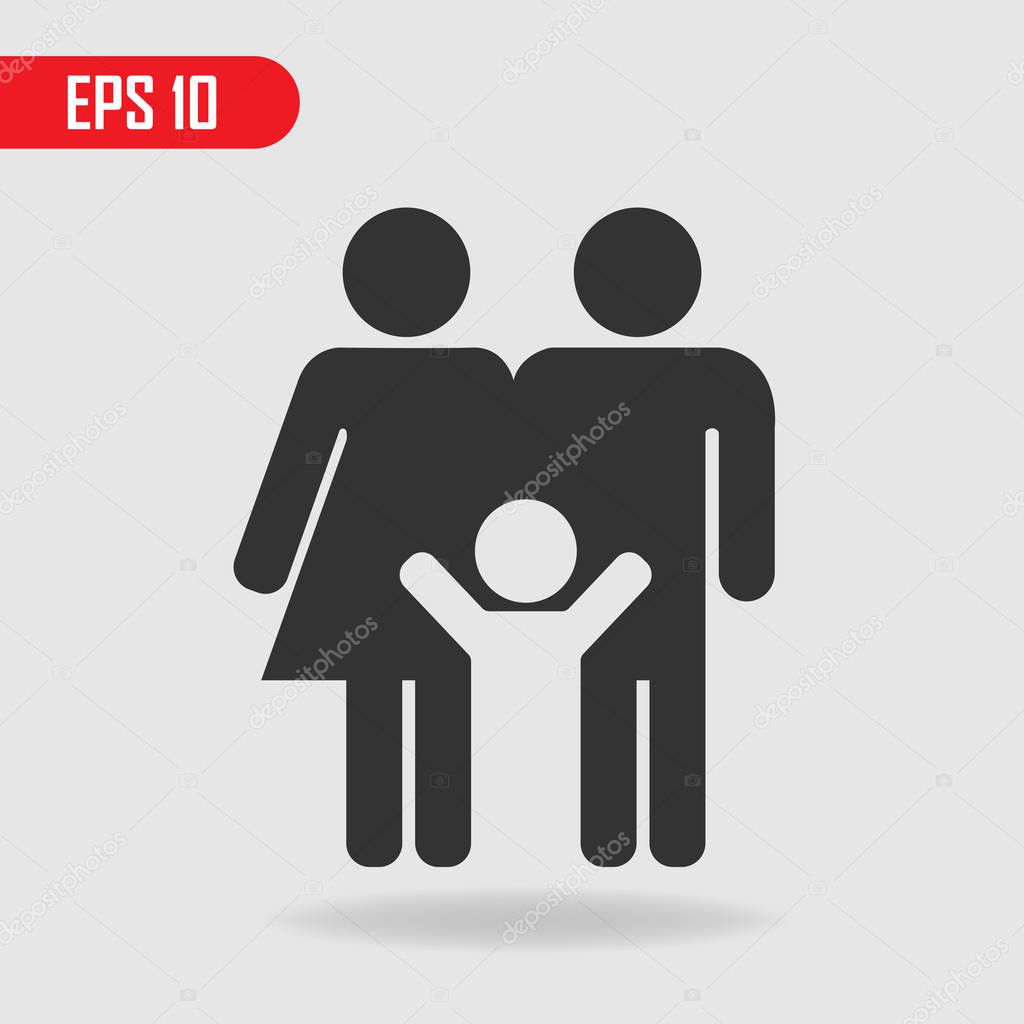 Happy Family Symbol Logo. Father with mother and child. EPS 10