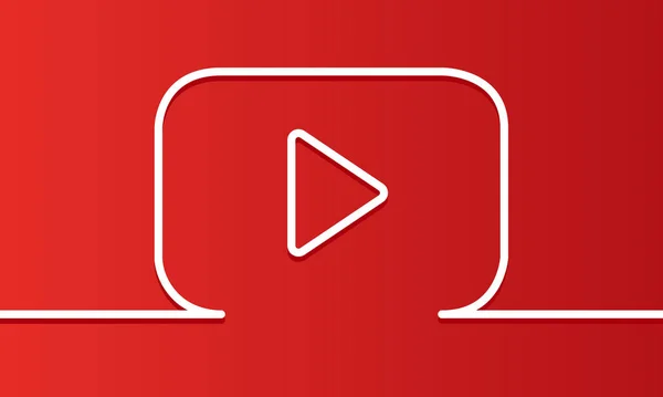 Icona di gioco bianco su sfondo rosso. Sfondo lettore video. Vettore. EPS 10 — Vettoriale Stock