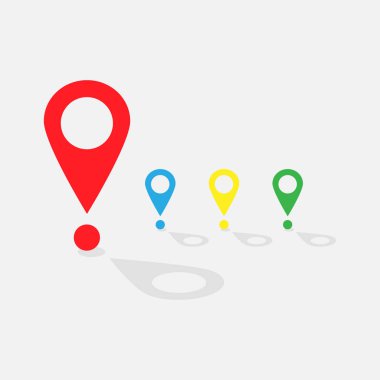 Harita işaretçileri. Vektör illüstrasyonu Eps 10