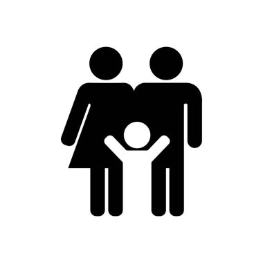Mutlu Aile Sembol Logosu. Baba ile anne ve çocuk. Eps 10