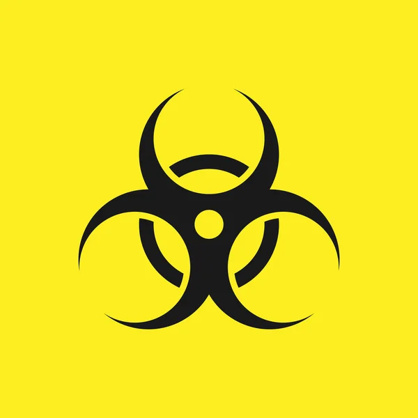Biohazard symbol logotyp på gul bakgrund. Vektor Eps 10 — Stock vektor