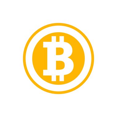 Bitcoin sembolü düz stil. Kripto para birimi logosu. Eps 10