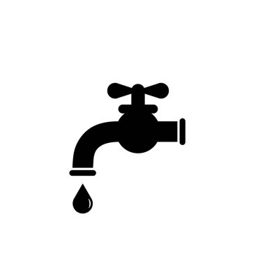 Su musluğu simgesi simgesi simgesi, beyaz arkaplanda basit bir stilde. Vektör Eps 10
