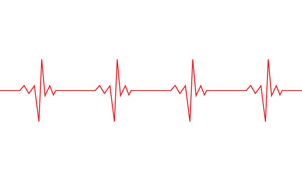 Символ сердечной линии. EKG Cardio Пульс знак изолирован на белом фоне. Векторная EPS 10
