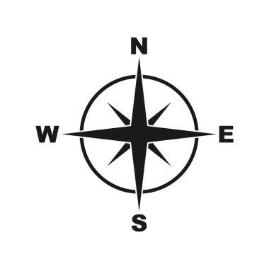 Simple style compass symbol. Vector illustration EPS 10 clipart