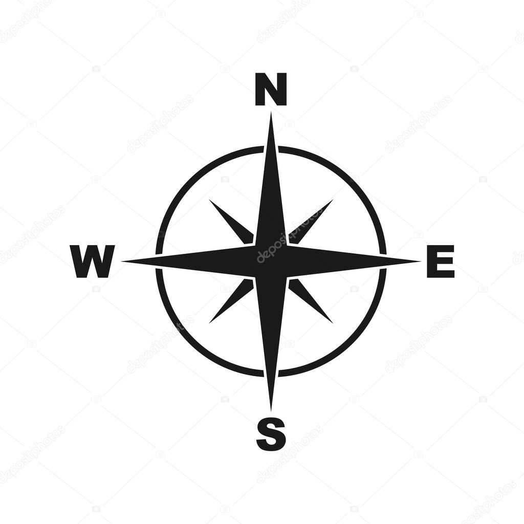 Simple style compass symbol. Vector illustration EPS 10