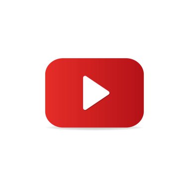Simge oynat ve video izle. Videoyu kırmızıyla izlemek için düğme. Vektör illüstrasyonu EPS 10