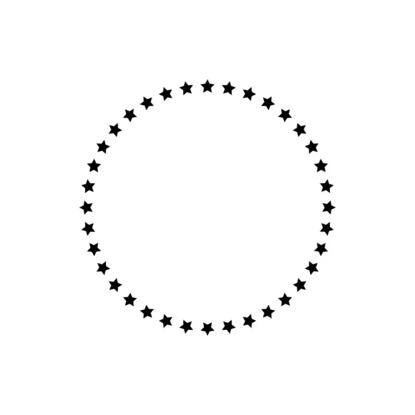 Sterne im Kreis. schwarze Sterne im Kreiszeichensymbol isoliert auf weißem Hintergrund. Vektor-Abbildung Folge 10 — Stockvektor