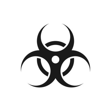 Beyaz arka planda biyolojik tehlike sembolü logosu var. Vektör Eps 10