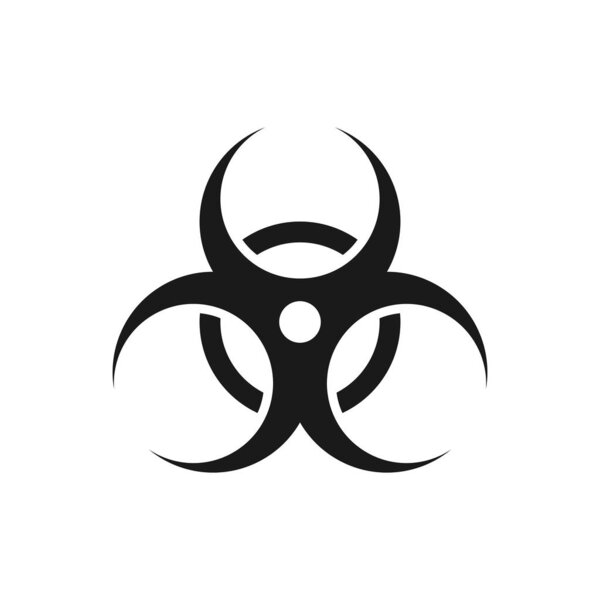 Логотип биологической опасности изолирован на белом фоне. Векторная EPS 10
