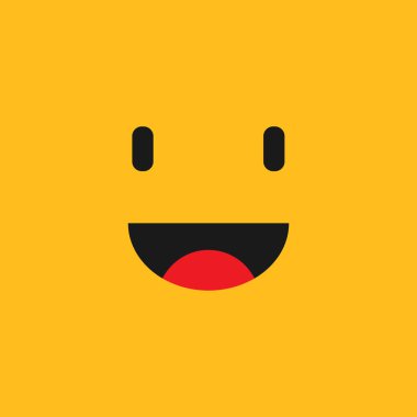 Sarı arka planda gülümseyen Emoji. Vektör Eps 10