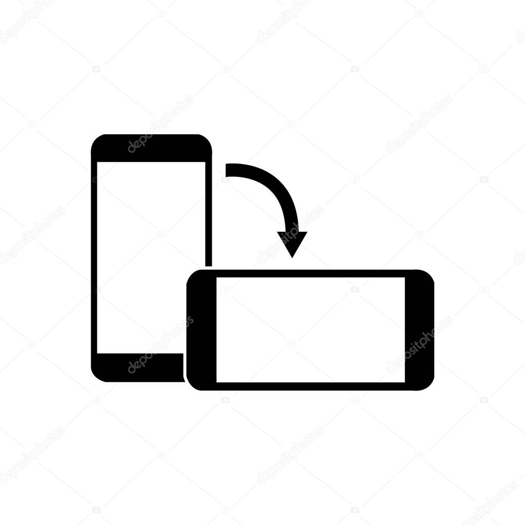 Rotate smartphone screen black icon 2. EPS 10