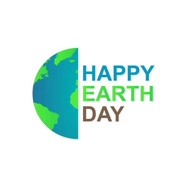 Den Země. Ilustrace na Den Země 22. dubna. Planeta a nápis Šťastný den Země. Vektorová ilustrace. Eps 10 — Stockový vektor