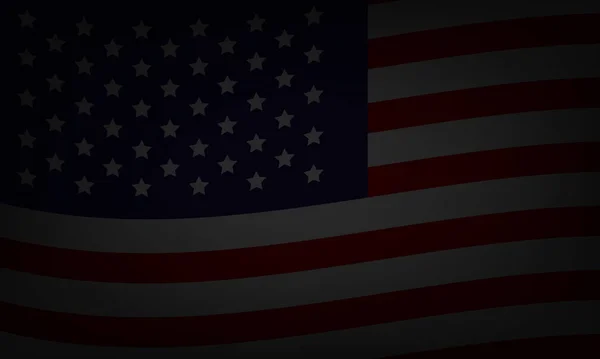 濃い色の背景画像でアメリカ国旗。株式ベクトル — ストックベクタ
