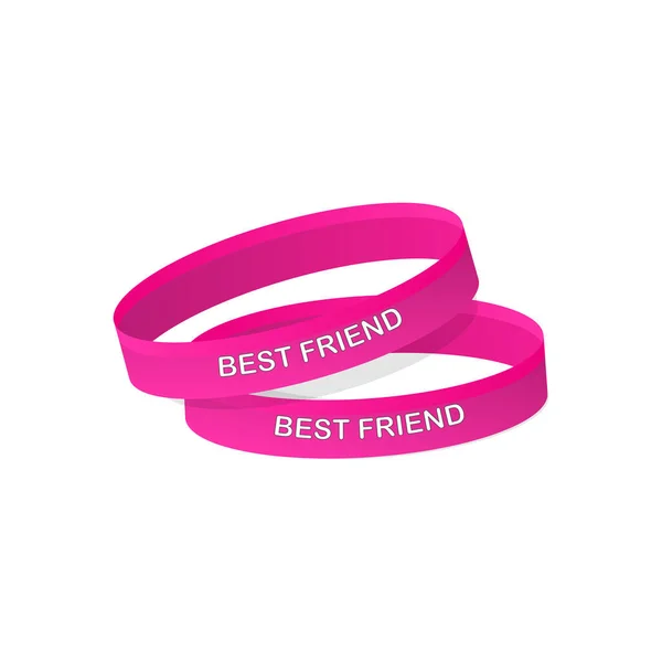 Friendship bracelets. Bracelets with text best friend. Friendship Day. Vector. EPS 10 — Stock Vector