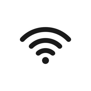 Kablosuz ağ sembolü. Karı simgesi. Kablosuz internet işareti beyaz arkaplanda izole edildi. Vektör Eps 10