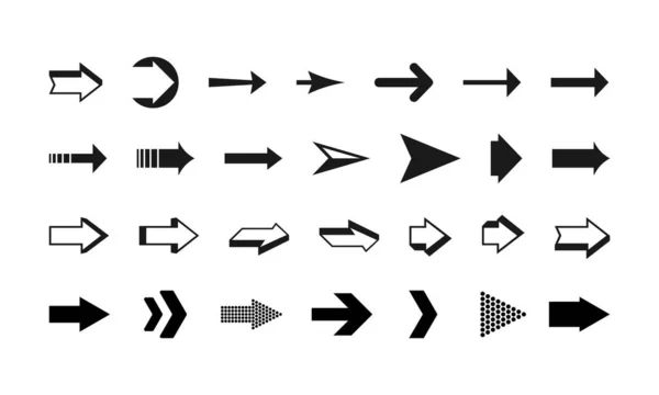 Flèches ensemble avec un style différent isolé sur fond blanc. EPS vectoriel 10 — Image vectorielle