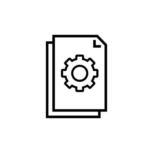Icono de documento de ingeniería en estilo lineal. Documento con equipo. Establecer el símbolo. Vector EPS 10 — Vector de stock