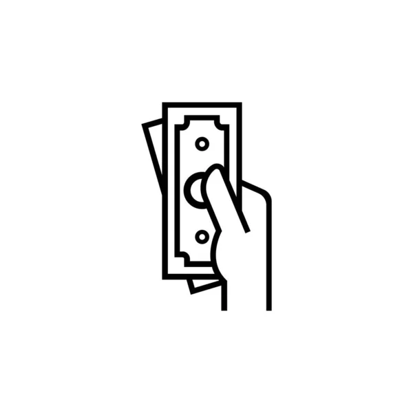 Pengar i händerna ikonen. Kontantbetalningssymbol isolerad på vit bakgrund. Vektor Eps 10 — Stock vektor