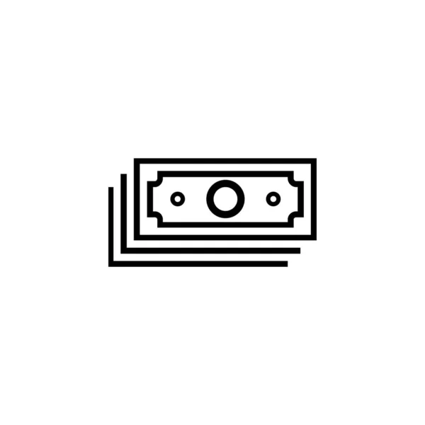 Pengar kontanter dollarsedlar ikon isolerad på vit bakgrund. Vektor Eps 10 — Stock vektor