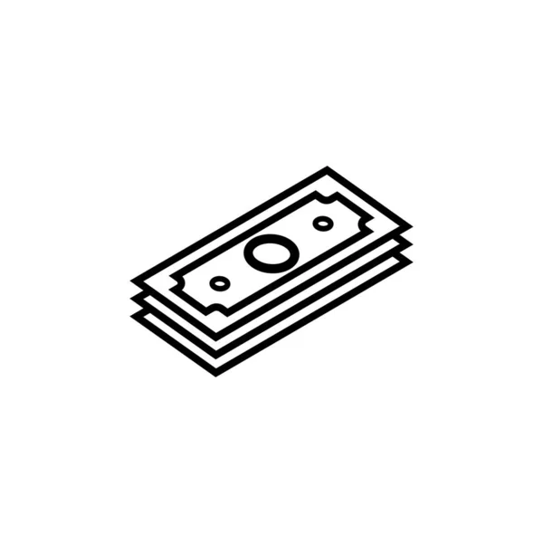 Geld contant dollarbiljetten pictogram geïsoleerd op witte achtergrond. Vector Eps 10 — Stockvector