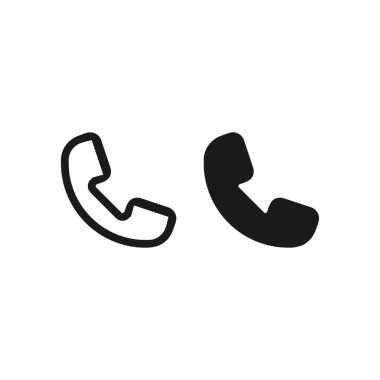 Mobil cep telefonu arama simgesi siyah beyaz. Vektör EPS 10