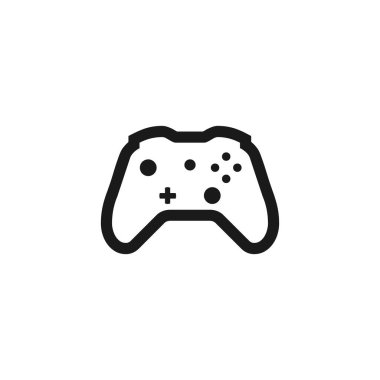 Oyun simgesi. Doğrusal olarak Gamepad sembolü. Vektör EPS 10