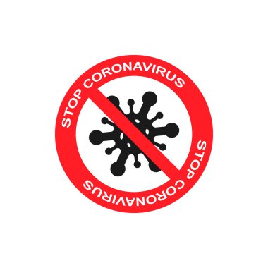 Coronavirus COVID-19 sembol simgesini durdur. Vektör EPS 10