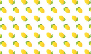 Limon arka planı. Beyaz arka planda sarı limonlar. Vektör EPS 10