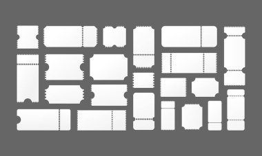 Biletler boş. Sinema, tiyatro ya da spor biletleri. Vektör EPS 10