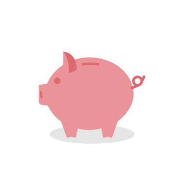 Domuz kumbarası ikonu patladı. Nakit tasarruf sembolü. Finansal depozito. Vektör EPS 10