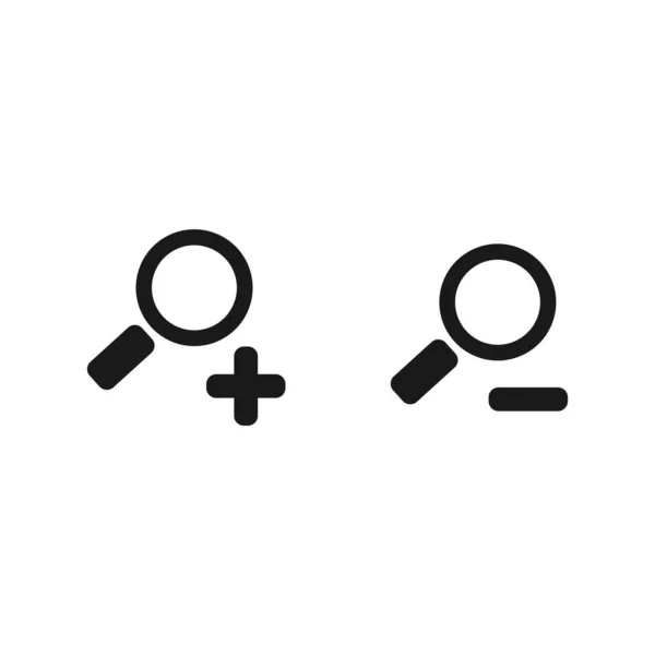 Vergrößern Und Verkleinern Zeichen Symbolbild Lupe Vektor Eps — Stockvektor