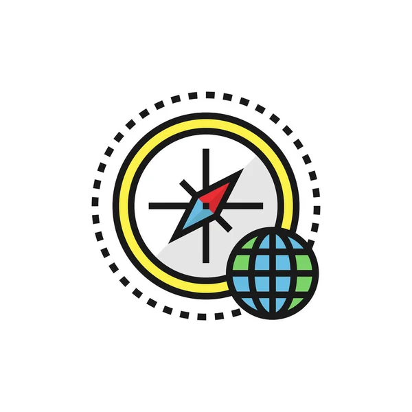 Location Icon Compass Globe Symbol Flat Vector Eps — Stock Vector