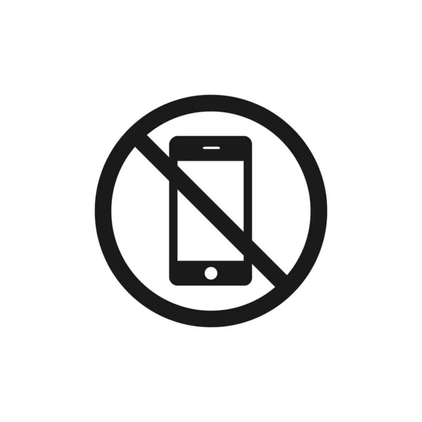 Phone Prohibited Symbol Black Color Vector Eps — Stock Vector