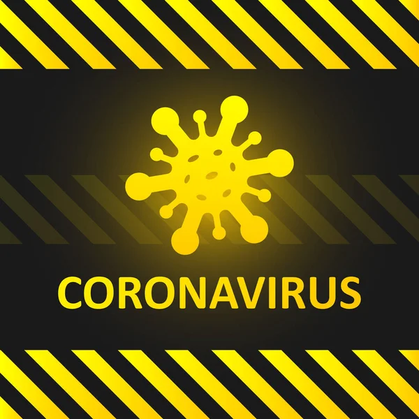Försiktighet Coronavirus Covid Signalband Bakgrund Vektorillustration Eps — Stock vektor