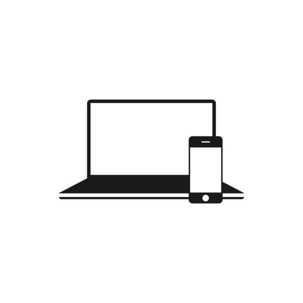 Laptop Ícone Símbolo Smartphone Plana Vetor Eps —  Vetores de Stock