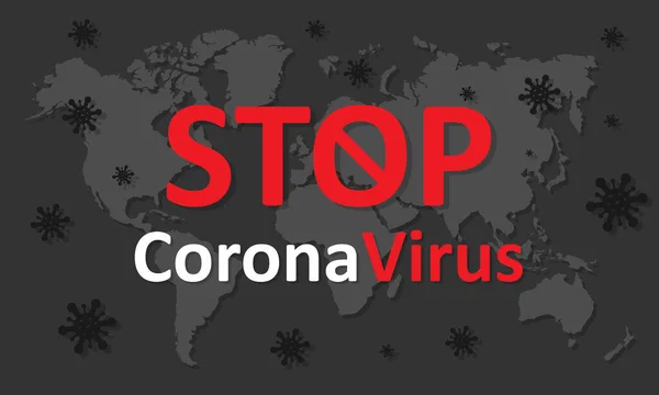 Εικονογράφηση Διανύσματος Stop Coronavirus Covid Επιγραφή Σταματήσει Coronavirus Στο Φόντο — Διανυσματικό Αρχείο