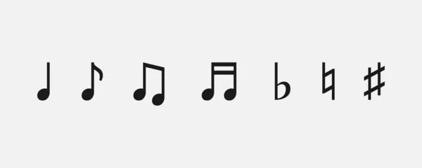 Ikona hudebních not je izolovaná na šedém pozadí. Vektor EPS 10 — Stockový vektor